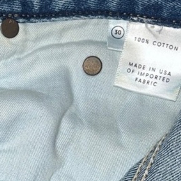 GRLFRND Milla Crystal Pearl Embellished Raw Hem Mini Denim Skirt Blue Solstice M - Picture 10 of 16